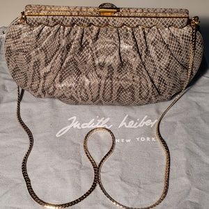 Judith Lieber Grey Snakeskin Evening Bag - Perfect